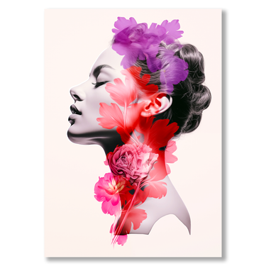 Anima in fiore – Quadro su tela astratto donna moderno verticale