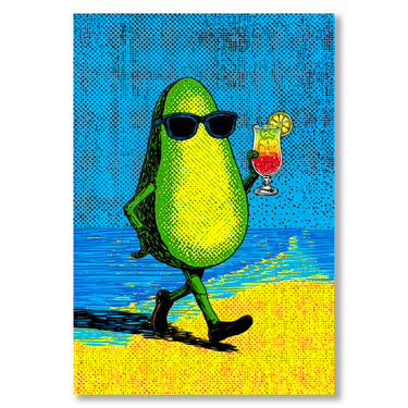 Avocado al mare – Quadro su tela astratto pop art moderno verticale