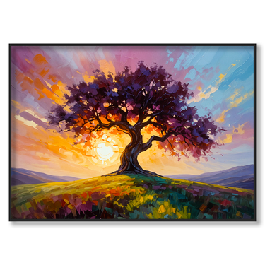 Aurora Dorata – Quadro su tela astratto fiori moderno orizzontale