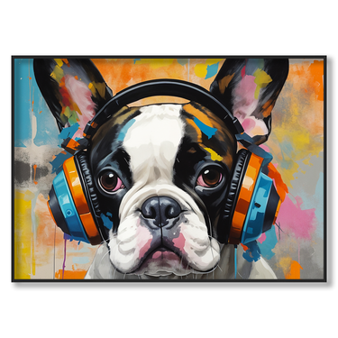 Beat da Bulldog – Quadro su tela pop art animali moderno orizzontale