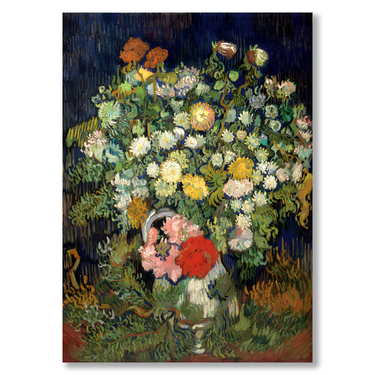 Bouquet di fiori in un vaso, Van Gogh – Quadro su tela riproduzione d'arte verticale