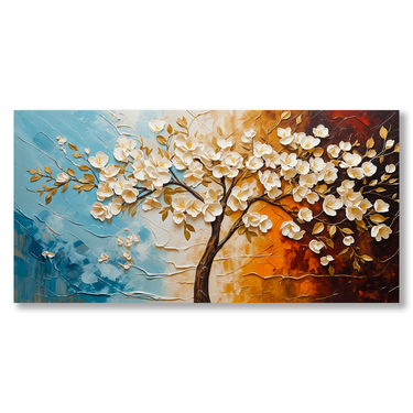 Brezza Fiorita – Quadro su tela astratto fiori moderno orizzontale