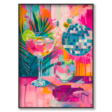 Brindisi in Technicolor – Quadro su tela pop art moderno verticale