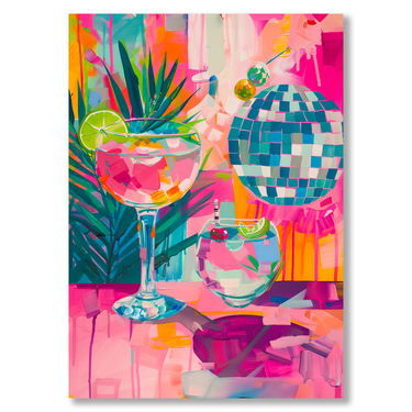 Brindisi in Technicolor – Quadro su tela pop art moderno verticale