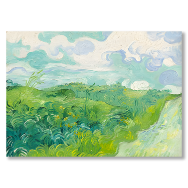 Campi di grano verde, Van Gogh – Quadro su tela riproduzione d'arte orizzontale