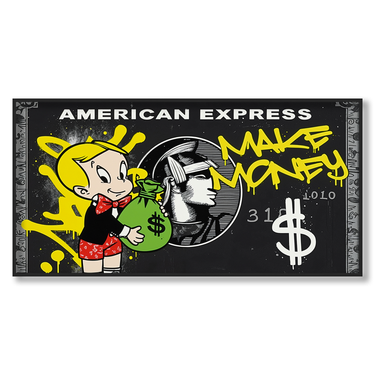 Cash Rules – Quadro su tela pop art street art moderno orizzontale