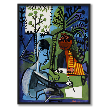 Claude and Paloma picasso – Quadro su tela riproduzione d'arte verticale