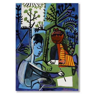 Claude and Paloma picasso – Quadro su tela riproduzione d'arte verticale