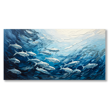 Danza nell’Oceano – Quadro su tela astratto animali moderno orizzontale