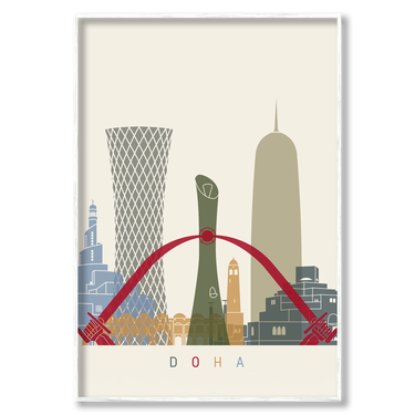 Doha Skyline – Quadro su tela moderno verticale