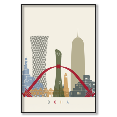Doha Skyline – Quadro su tela moderno verticale