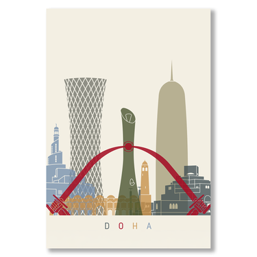 Doha Skyline – Quadro su tela moderno verticale