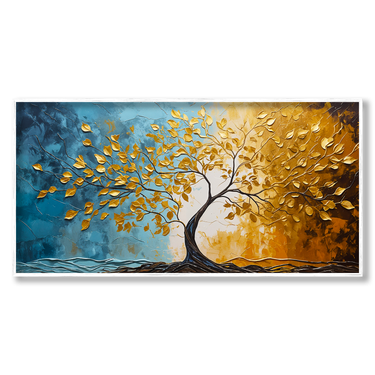 Dualità della Natura – Quadro su tela astratto fiori moderno orizzontale