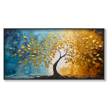 Dualità della Natura – Quadro su tela astratto fiori moderno orizzontale