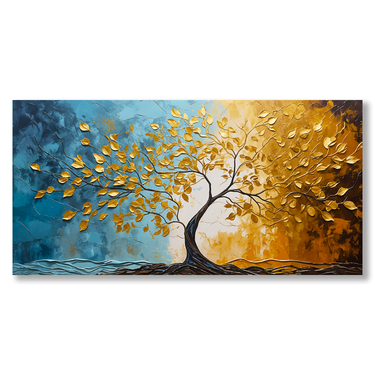 Dualità della Natura – Quadro su tela astratto fiori moderno orizzontale