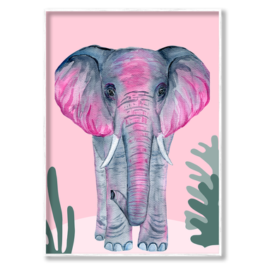 Elefante Rosa – Quadro su tela animali verticale