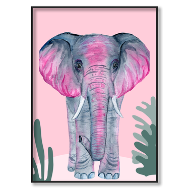 Elefante Rosa – Quadro su tela animali verticale