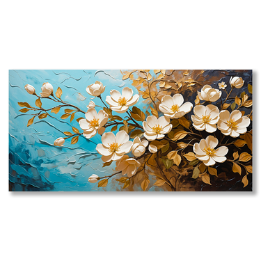 Fior di Cielo – Quadro su tela astratto fiori moderno orizzontale