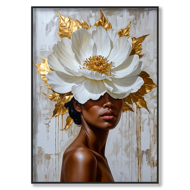 Fiore di Luce – Quadro su tela fiori donna verticale