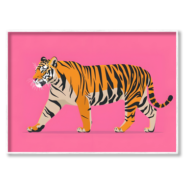Forza in Rosa – Quadro su tela pop art animali moderno orizzontale