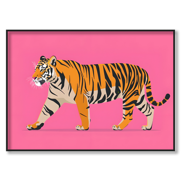 Forza in Rosa – Quadro su tela pop art animali moderno orizzontale