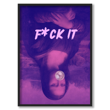 Fuck it – Quadro su tela pop art geometrico moderno verticale