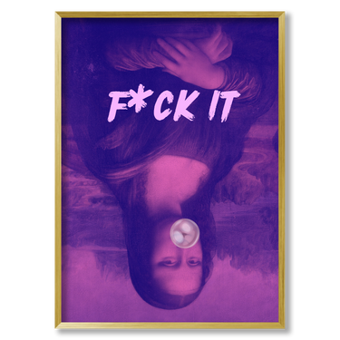 Fuck it – Quadro su tela pop art geometrico moderno verticale
