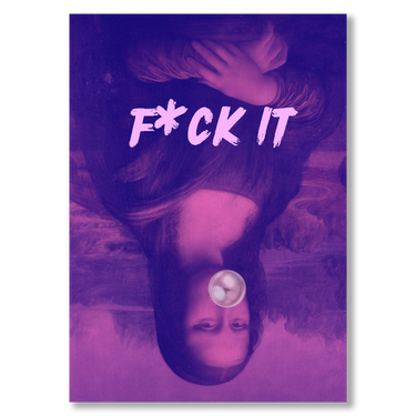 Fuck it – Quadro su tela pop art geometrico moderno verticale