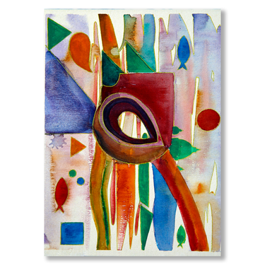 Geometrie in Movimento – Quadro su tela astratto pop art moderno verticale