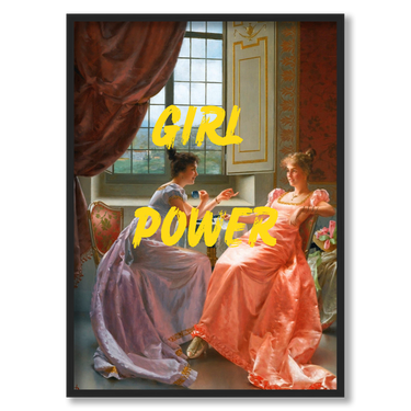 Girl power – Quadro su tela pop art geometrico moderno verticale