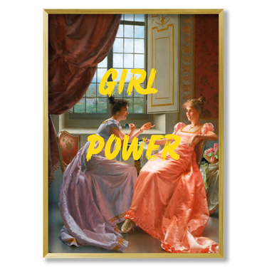 Girl power – Quadro su tela pop art geometrico moderno verticale