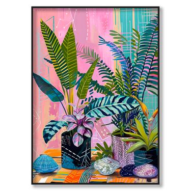 Giungla Pop – Quadro su tela fiori verticale