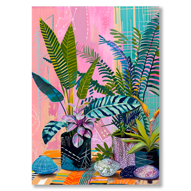 Giungla Pop – Quadro su tela fiori verticale