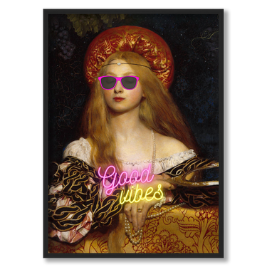 Good vibes – Quadro su tela pop art geometrico moderno verticale