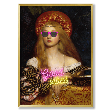 Good vibes – Quadro su tela pop art geometrico moderno verticale