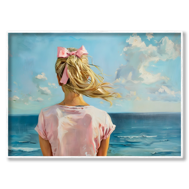 Il Respiro del Mare – Quadro su tela paesaggio donna orizzontale