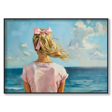 Il Respiro del Mare – Quadro su tela paesaggio donna orizzontale