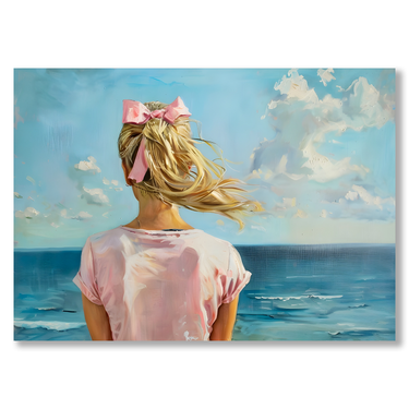 Il Respiro del Mare – Quadro su tela paesaggio donna orizzontale
