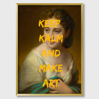Keep Calm Make Art – Quadro su tela pop art geometrico moderno verticale