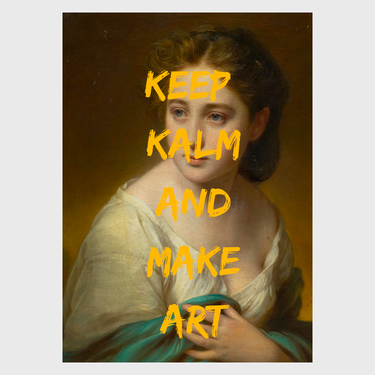 Keep Calm Make Art – Quadro su tela pop art geometrico moderno verticale