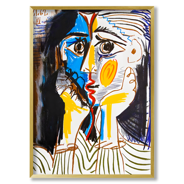 Kiss Picasso – Quadro su tela riproduzione d'arte donna verticale
