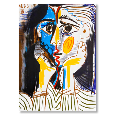 Kiss Picasso – Quadro su tela riproduzione d'arte donna verticale