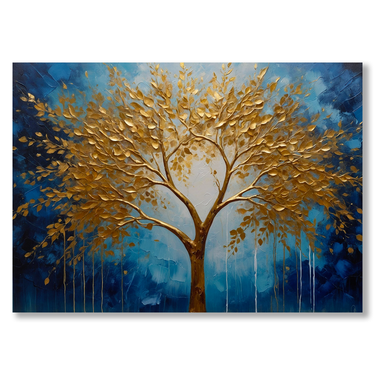 L’Albero d’Oro – Quadro su tela astratto moderno orizzontale