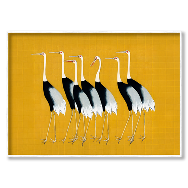 La Parata delle Gru – Quadro su tela pop art animali moderno orizzontale