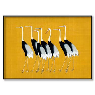 La Parata delle Gru – Quadro su tela pop art animali moderno orizzontale