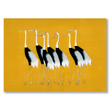 La Parata delle Gru – Quadro su tela pop art animali moderno orizzontale