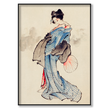 La donna e il ventaglio – Quadro su tela donna verticale