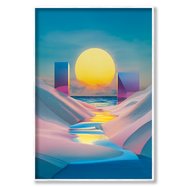 Monoliti sul mare – Quadro su tela astratto paesaggio moderno verticale