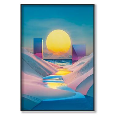 Monoliti sul mare – Quadro su tela astratto paesaggio moderno verticale