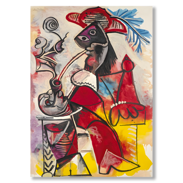 Moschettiere con pipa Picasso – Quadro su tela riproduzione d'arte verticale
